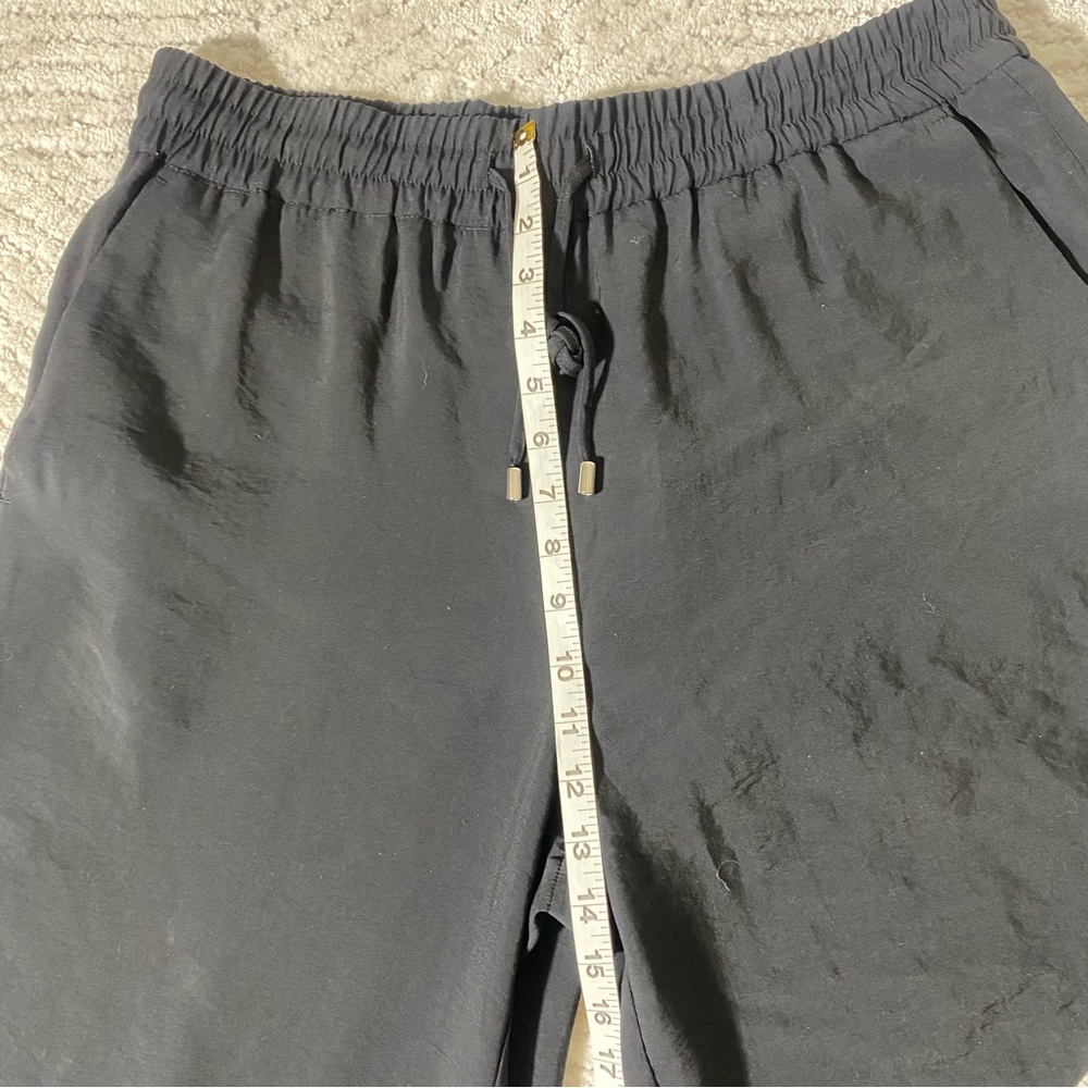 Zara Black Wide Leg Cropped Pants XL | High Waist Elastic Casual Chic - Picture 11 of 15